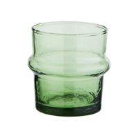 pequeno vaso de agua de cristal verde