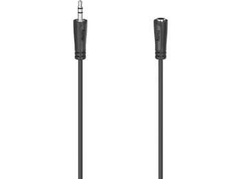 Cable Jack - Hama 00200724, 3 m, Extensión, de 3.5 mm, Negro
