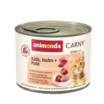animonda Carny Kitten 24 x 200 g - Pack Ahorro - Ternera, pollo y pavo
