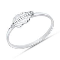anillo estrecho hoja plata 925