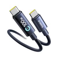 cable baseus lingxi series pd100w tipo c a tipo c con apagado automatico pd30 qc40 afc pps fcp scp para carga rapida y