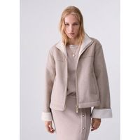liu jo abrigo chaqueton boxy en borrego sintetico para mujer