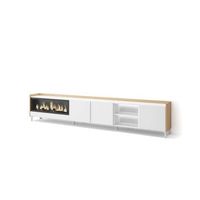 mueble tv carratraca-02 con chimenea y luces led integradas