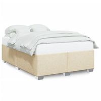 estructura de cama de tela color crema 140x200 cm