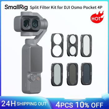 Kit de Filtros Divididos SmallRig para DJI Osmo Pocket 4P con ND16 / ND64 / ND256 / CPL / Base de Filtro de Difusión Negra 1/4 -6658