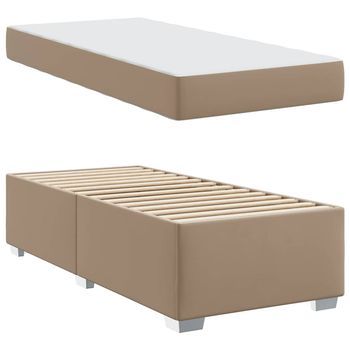 Estructura De Cama Capuchino 90 X 200 Cm Cuero Sintético