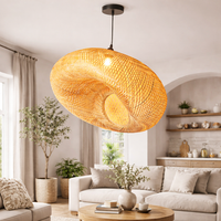 lampara colgante de bambu y mimbre o45 cm e27 negra estilo boho artesanal para salon