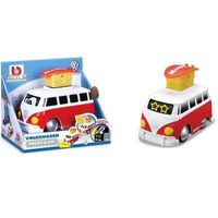 volkswagen push  go - van samba y surf - rojo y azul bburago