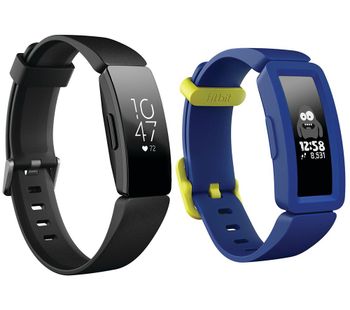 FITBIT Inspire HR Fitness Tracker & Ace 2 Kid's Fitness Tracker Bundle - Black & Blue, Black