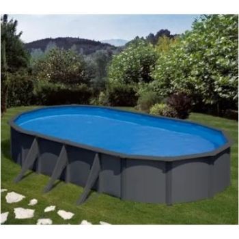 Piscina Gre Ovalada Kea Kit730gy Desmontable Imitacion Antracita Gre