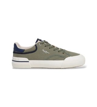 Pepe Jeans para hombre. PMS300018 Zapatillas Nolan Basic verde (41), Tela, Plano, Cordones, Casual