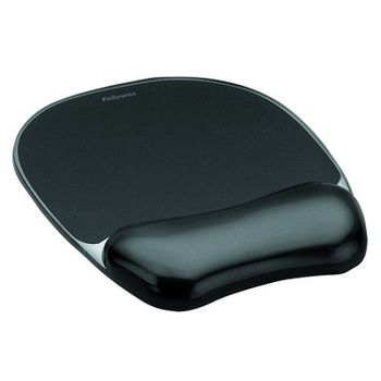 Fellowes Gel Crystals Alfombrilla de Ratón con Reposamuñecas Negra