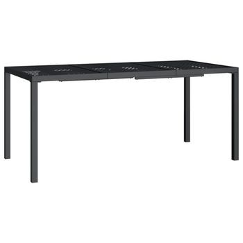 Mesa De Jardín | Mesa De Exterior De Acero Gris Antracita 165x80x72 Cm