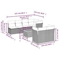 conjunto de comedor de jardin con cojines juego de 8 piezas