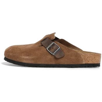 BIRKENSTOCK Zuecos Boston Mixed Leather Narrow Dark Tea para mujer