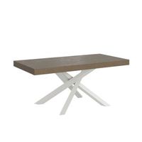 mesa extensible 90x200304 cm volantis gris paloma estructura blanco