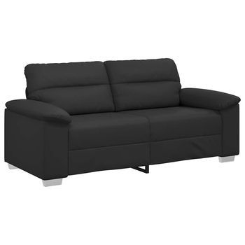 Sofá De 2 Plazas De Piel Sintética Negro De 180x81x84 Cm Vidaxl