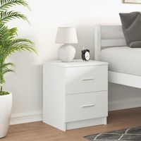 mesita de noche - mueble para dormitorio - madera de ingenieria - blanco 40x36x50cm