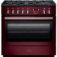 rangemaster professional fx 90 dual fuel range cooker - cranberry  chrome cranberry