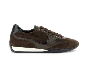 zapatillas de ante con insertos elásticos dark brown 39