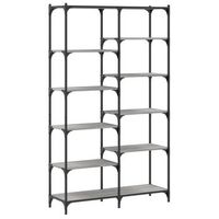 estanteria hierro y madera ingenieria gris sonoma 100x32x170 cm vidaxl