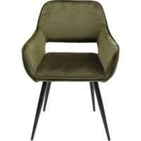 silla con reposabrazos verde oscuro