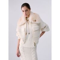 liu jo chaqueta bomber en lana con cuello teddy para mujer