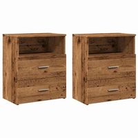 mesitas de noche 2 uds madera ingenieria envejecida 50x32x60 cm vidaxl