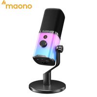 microfono para juegos maono pd100x rgb microfono dinamico usbxlr con reduccion de ruido conector para auriculares microfono para juegos streaming y podcast