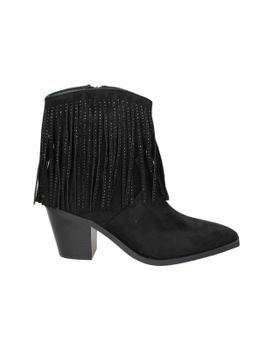 Botines De Tacón Negros Con Flecos D'angela Drb29146 38