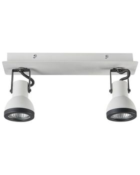 Lámpara de 2 focos  ajustable metal blanco
