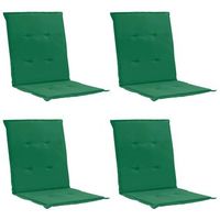 juego de 4 cojines para sillas de jardin 100 poliester impermeable verde 100 x 50 x 3 cm dec021685