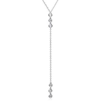 Cadena en y de plata 925 con circonita