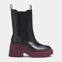 coach alexa leather heeled chelsea boots - uk 4