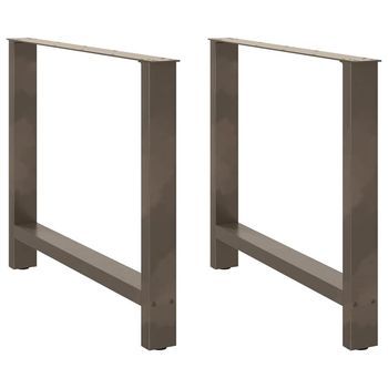 Patas Para Mesa De Comedor De Acero Natural (2 Unidades, 100 X 72-73 Cm) Vidaxl