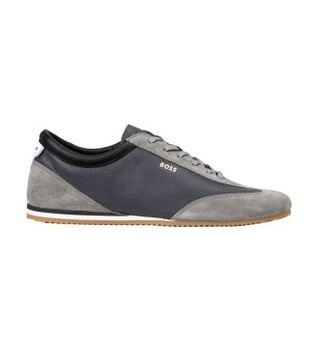 BOSS para hombre. 50568463 Zapatillas de piel Lineor Lowp marino (46), Plano, Cordones, Casual