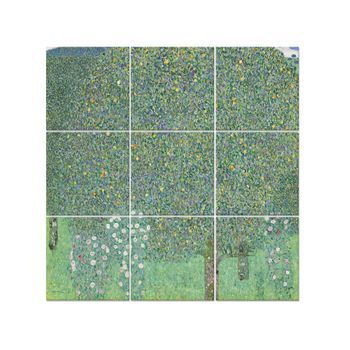 Legendarte - Panel Decorativo Multiple Rosales Debajo De Los Árboles - Gustav Klimt Cm. 150x150 (9 Paneles)