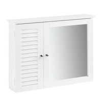 sobuy bzr55-w mueble de pared con espejo armario suspendido con puerta blanco medidas 65x15x49cm es