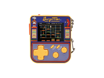 Consola retro portátil - Koch Media Super Micro Burgertime (Retro), Llavero con juego, Negro