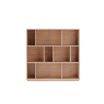 Estantería librería en melamina roble 117x119x32 cm