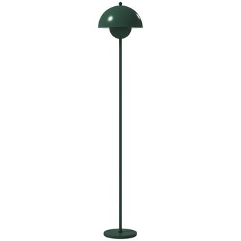 HOMCOM Lámpara de Pie para Salón Moderna con Pantalla de Cuenco Interruptor de Pie Casquillo E27 Sin Bombilla Ø30x155 cm Verde