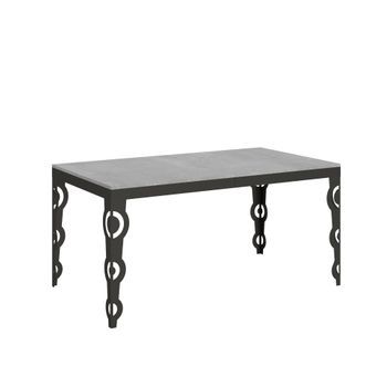 Mesa Extensible 90x160/420 Cm Karamay Evolution Cemento Estructura Antracita