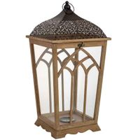 farol de madera 35x35x72h cm
