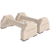 sportnow barras paralelas de madera con alfombra antideslizante para entrenamiento en gimnasio hogar 30x13x10 cm natural   aosom espana