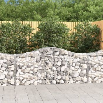 Cestas De Gaviones 4 Piezas | Gavión Para Piedras | Gavión Decorativo Forma De Arco Hierro 200x50x80/100 Cm Cfw305556