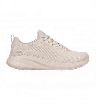 Skechers para mujer. 117209 Zapatillas BOBS Sport Squad Chaos - Face Off nude (41), Tela, Plano, 1 a 3cm, Cordones, Casual, Deportivo, Runni
