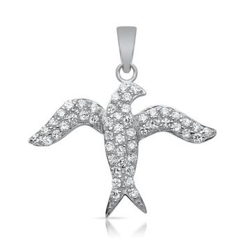 Exclusivo colgante de golondrina de plata 925