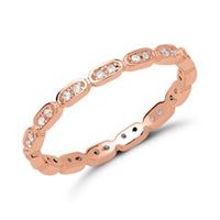 anillo de plata 925 rodiado circonita de oro rosa