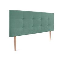 cabecero de tela aqualine capitone 160x115cm con patas camas 150160 - verde agua
