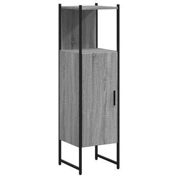 Armario De Baño | Mueble Baño Madera De Ingeniería Gris Sonoma 33x33x120,5 Cm